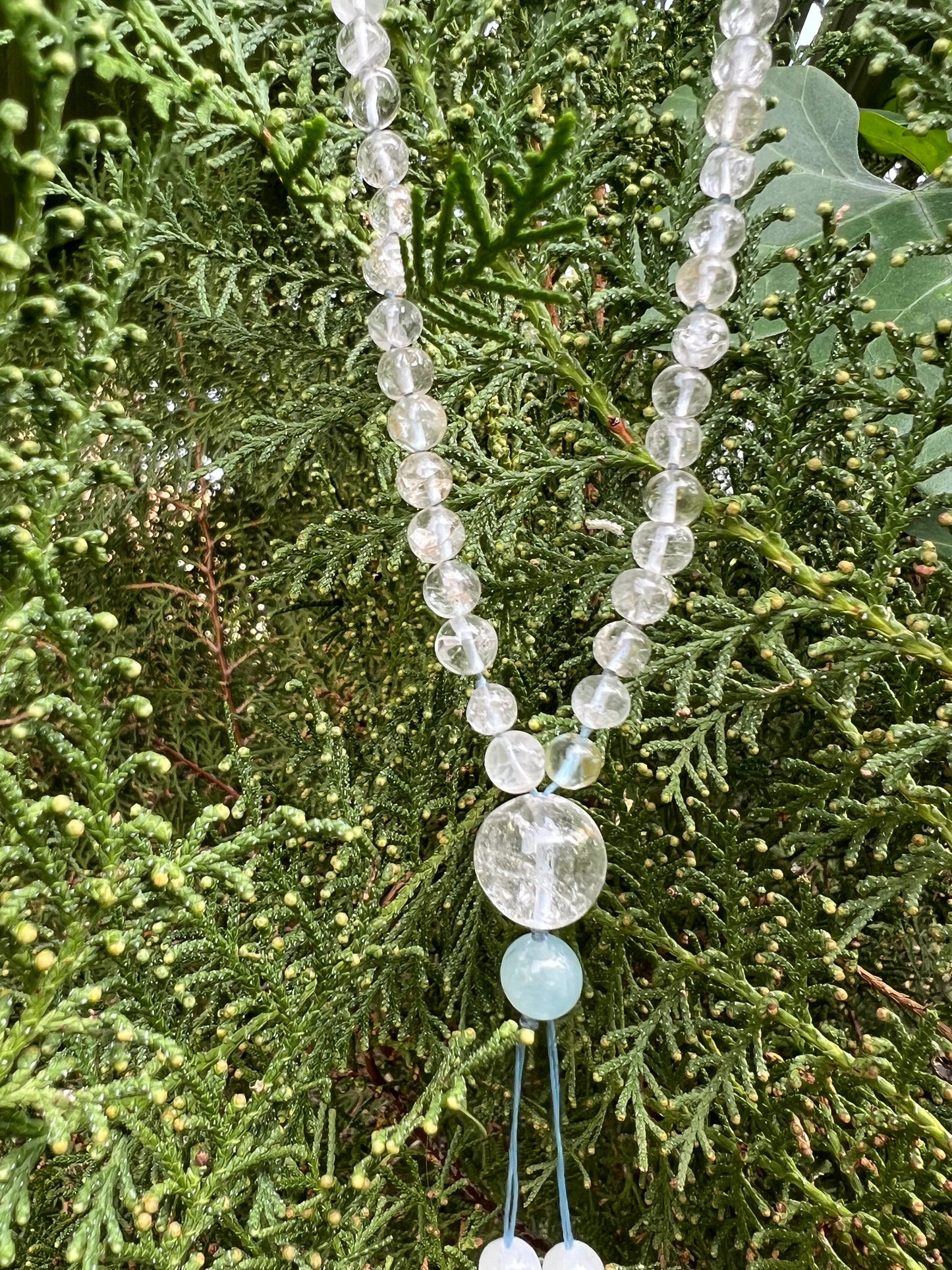 Clear Aquamarine Meditation Mala